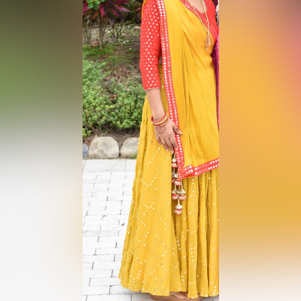 Mirror work lehenga chaniya choli